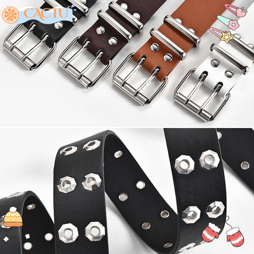 CACTU Thắt Lưng Da Đính Đinh Tán Phong Cách Gothic Thời Trang