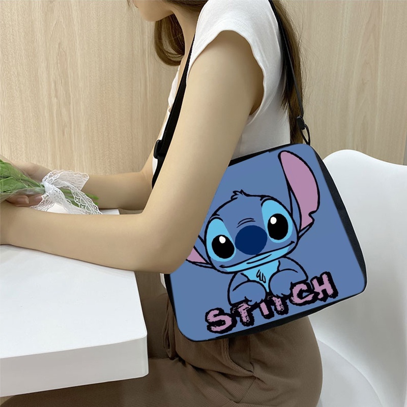 Túi Xách Đeo Vai In Hình Hoạt Hình Disney Lilo &amp; Stitch Dễ Thương Kích Thước 20X24Cm Thời Trang 2023 Cho Nữ