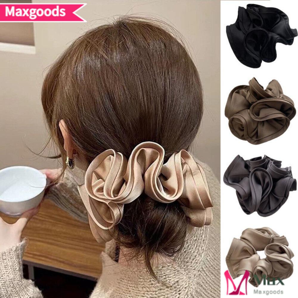 MAXG Set 2 Dây Buộc Tóc Vải Lụa Satin Co Giãn Thanh Lịch Giá Đỡ