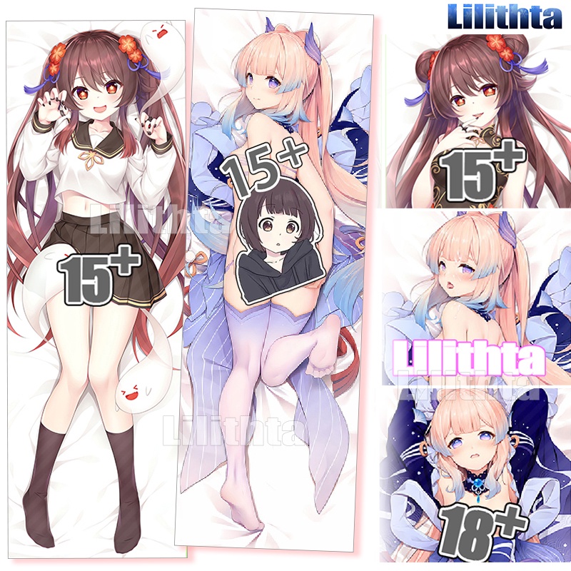Vỏ Gối In Hình Nhân Vật Hoạt Hình Anime Dakim Sakura Hu Tao Và Sangonomiya Kokomi