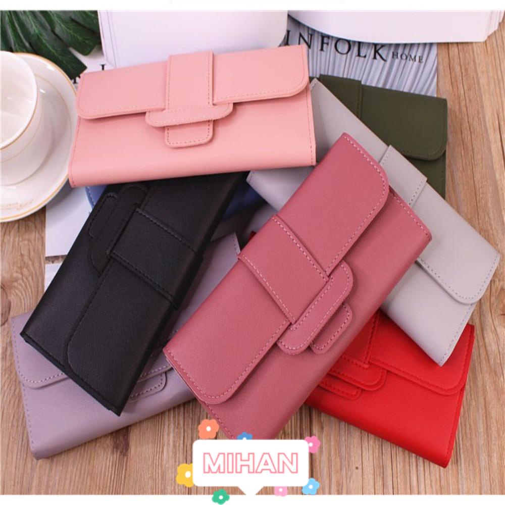 MIHAN1 Ví Da PU Dài Gập Đôi Thời Trang Nữ Tính
