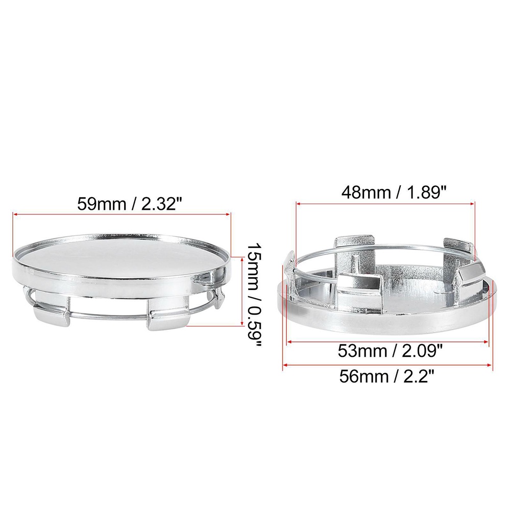 Set 4 Nắp Nhựa ABS 48mm 15x59mm Cho Bánh Xe Hơi