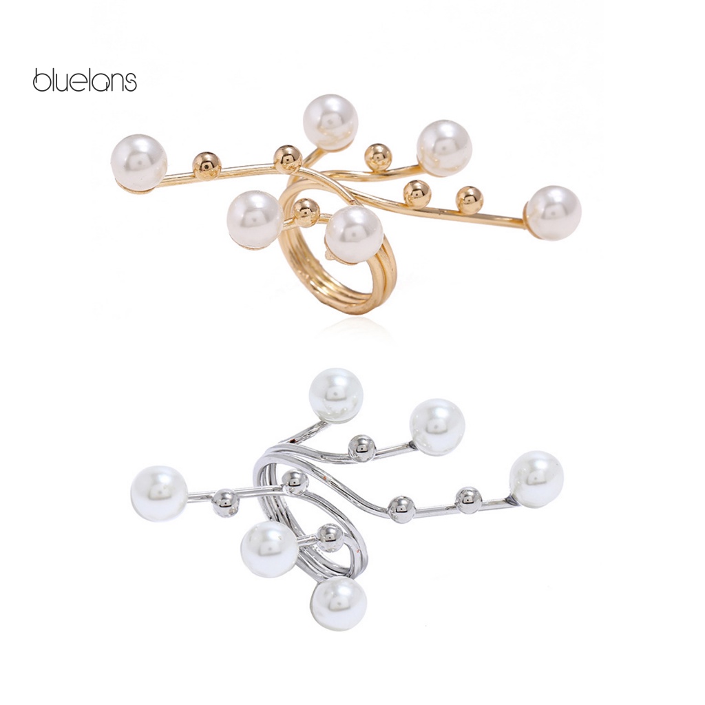 Nhẫn Hở Đính Ngọc Trai Nhân Tạo Kiểu Dáng Thanh Lịch Thời Trang