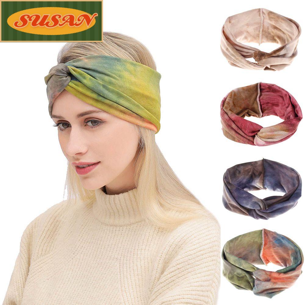 SUSANS Băng Đô Cài Tóc Bản Rộng Co Giãn Phong Cách Bohemian