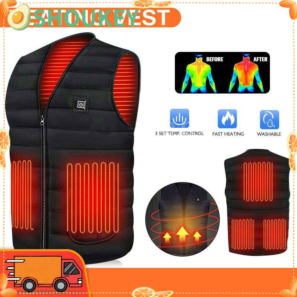 SHOUKEY Áo KhoáC SưởI ẤM Không Tay Unisex