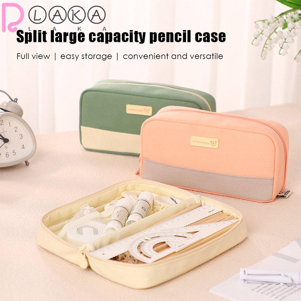 LAKAMIER Túi Đựng Bút Bằng Vải Canvas Thiết Kế Sáng Tạo Đa Năng Tiện Dụng