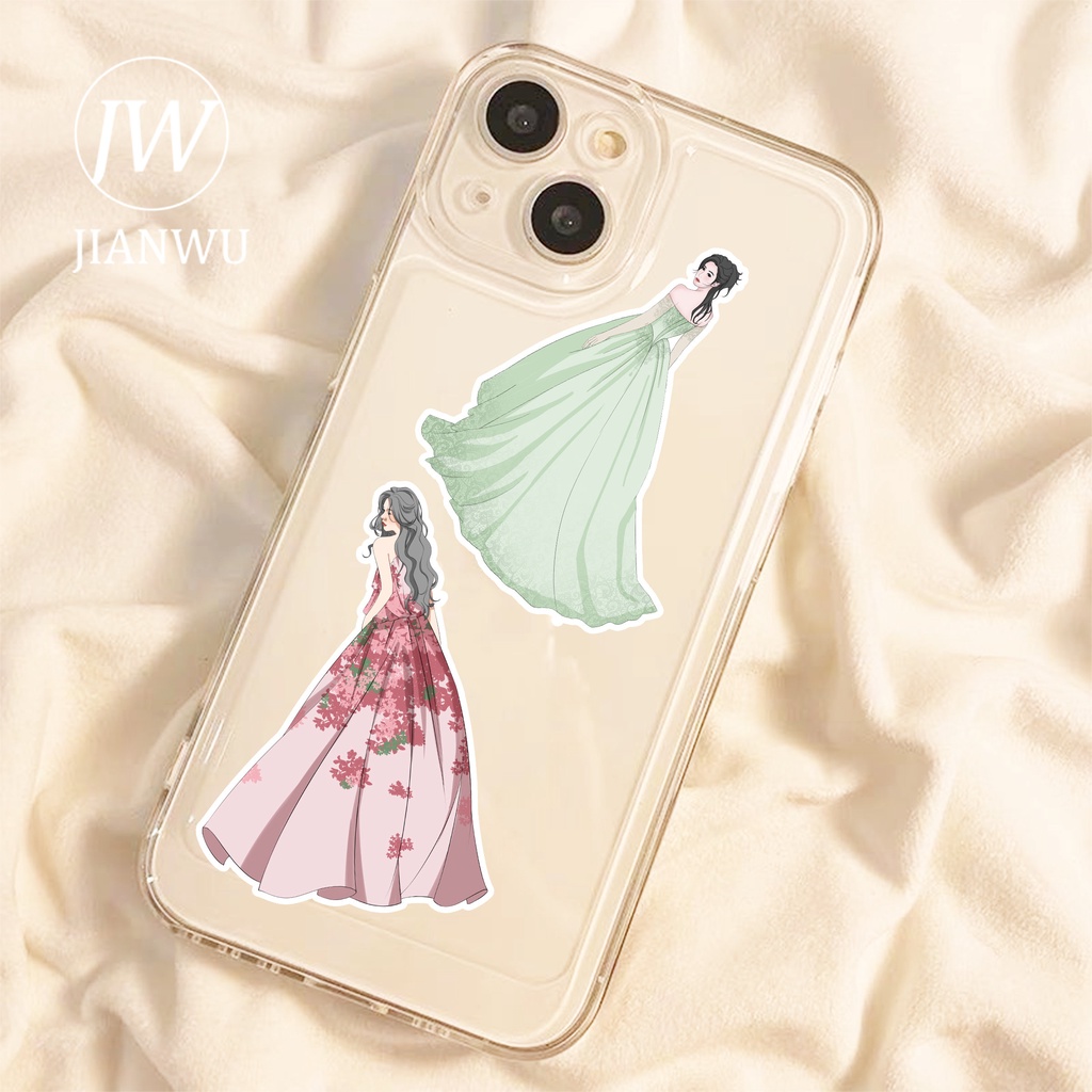 Bộ 50 Tờ Nhãn Dán Hình Cô Gái Mặc Đầm Cưới Kiểu Vintage Sáng Tạo DIY