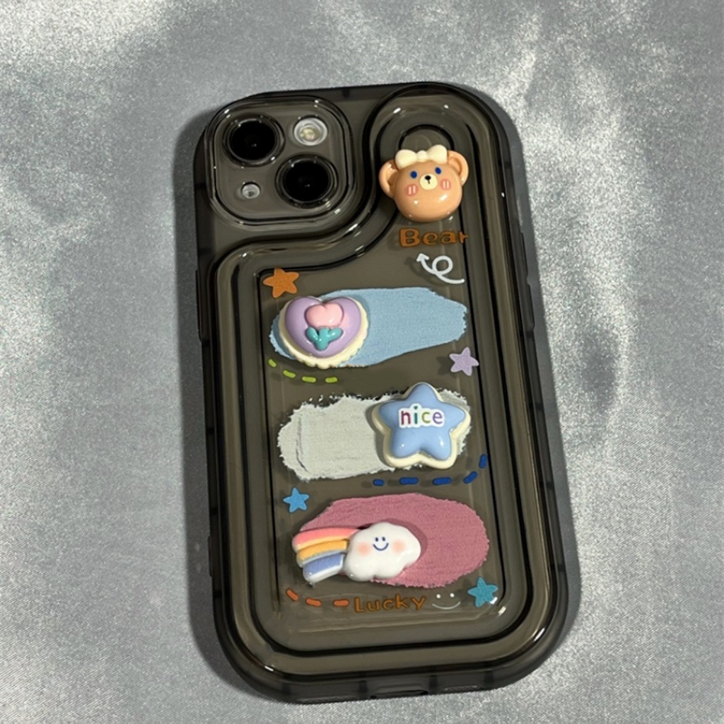 Ốp Lưng Điện Thoại Hình Thỏ Graffiti 3D Dễ Thương Cho IPhone 7Plus 8Plus X Xs Xsmax 11 12 13 14 Pro Max Promax