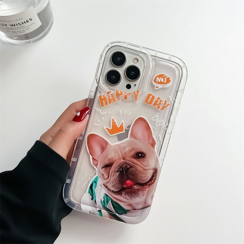 Ốp Điện Thoại TPU Mềm Trong Suốt Bảo Vệ Camera Họa Tiết Chú Cún Đội Vương Miện Cho Iphone 14 Plus 13 Pro Max 12 11 X Xs Xr 8 7