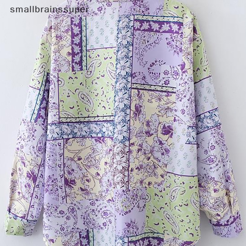 Áo Sơ Mi Dài Tay Dáng Rộng In Họa Tiết Hoa Thời Trang Mùa Hè Cho Nữ