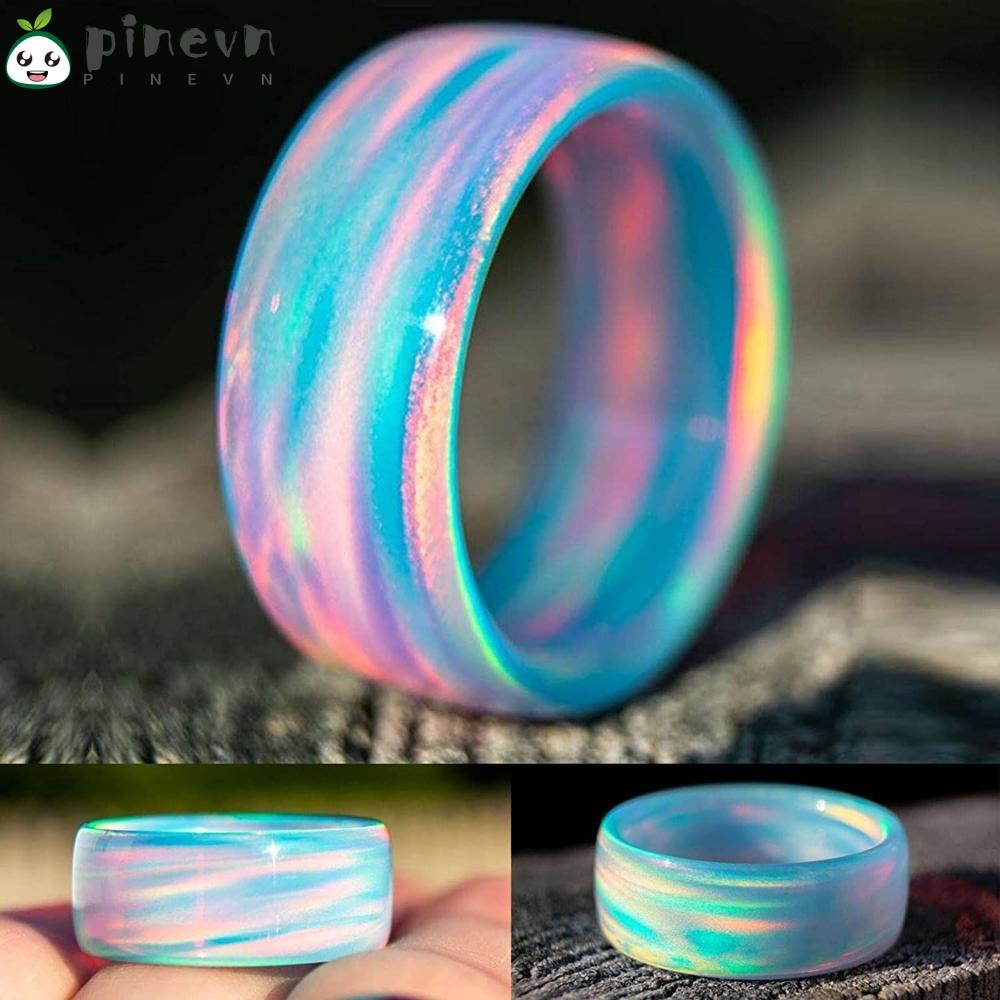 PINEVN Nhẫn Acrylic Màu Xanh Dương Thời Trang Mùa Hè Cho Nam Và Nữ