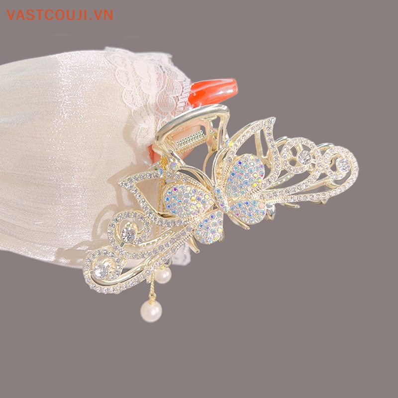 Kẹp Tóc Hình Bướm Rỗng Dát Kim Cương Mưa Thời Trang Cao Cấp Cho Nữ VN
