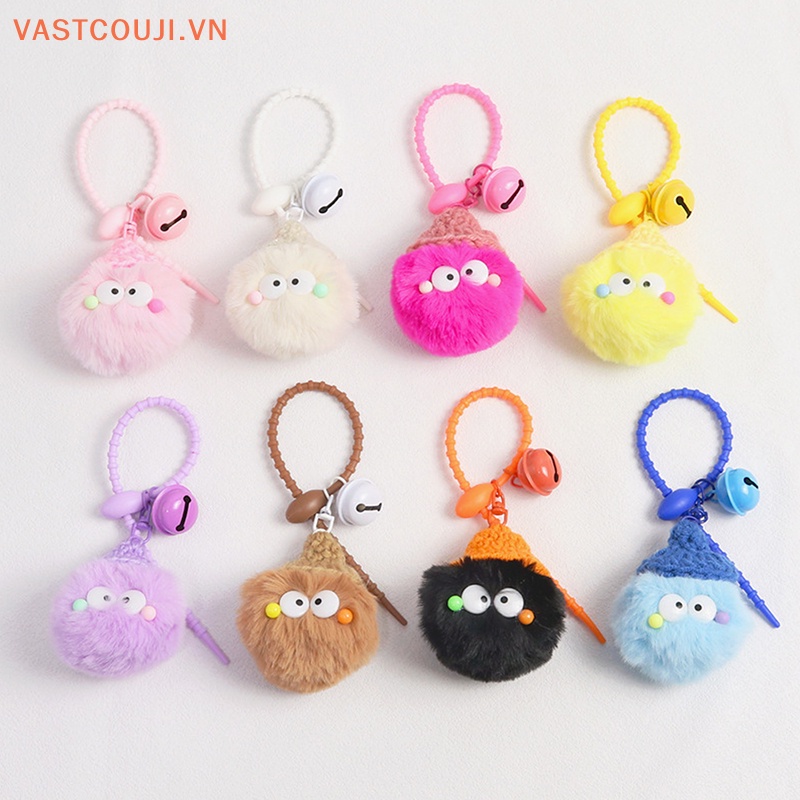 Móc Khóa Quả Cầu Lông Xù Hoạt Hình VASTJI Dễ Thương Dành Cho Nữ