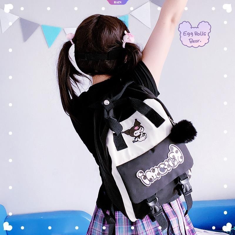 SANRIO Balo Nylon Kích Thước Lớn Thêu Họa Tiết Hoạt Hình Cinnamoroll My Melody Kuromi Phong Cách Nhật Bản Cho Nữ Y2k