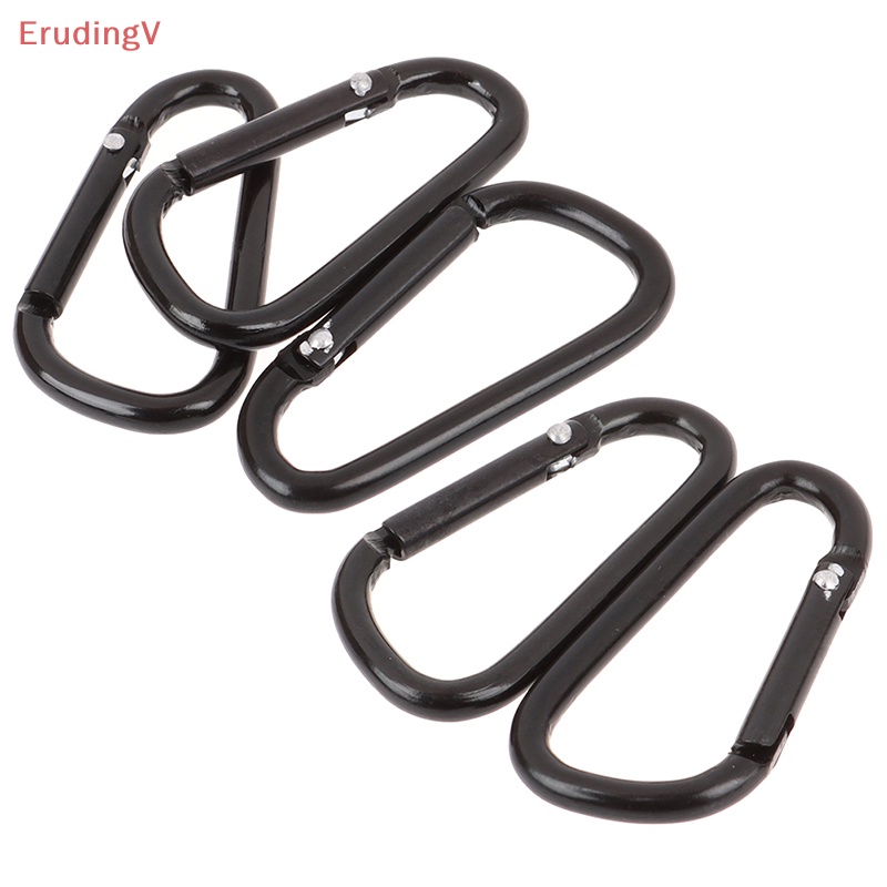 Set 10 Móc Khóa Carabiner Bằng Hợp Kim Nhôm Hình Chữ D Màu Đen