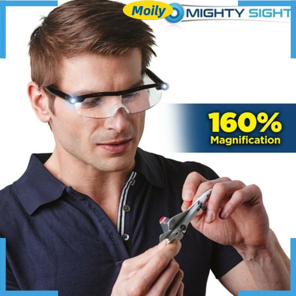 MOILYVN Kính Mát Có Đèn LED Phóng Đại Chuyên Dụng Giảm Đau Mắt Có Thể Sạc Lại