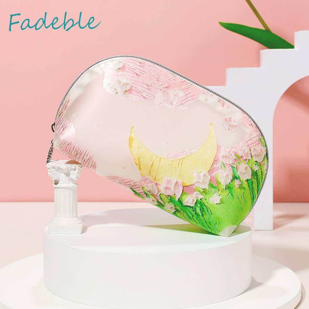 Túi Đựng Mỹ Phẩm Bằng TPU Họa Tiết Hoa Đa Năng Tiện Dụng Cho Nữ