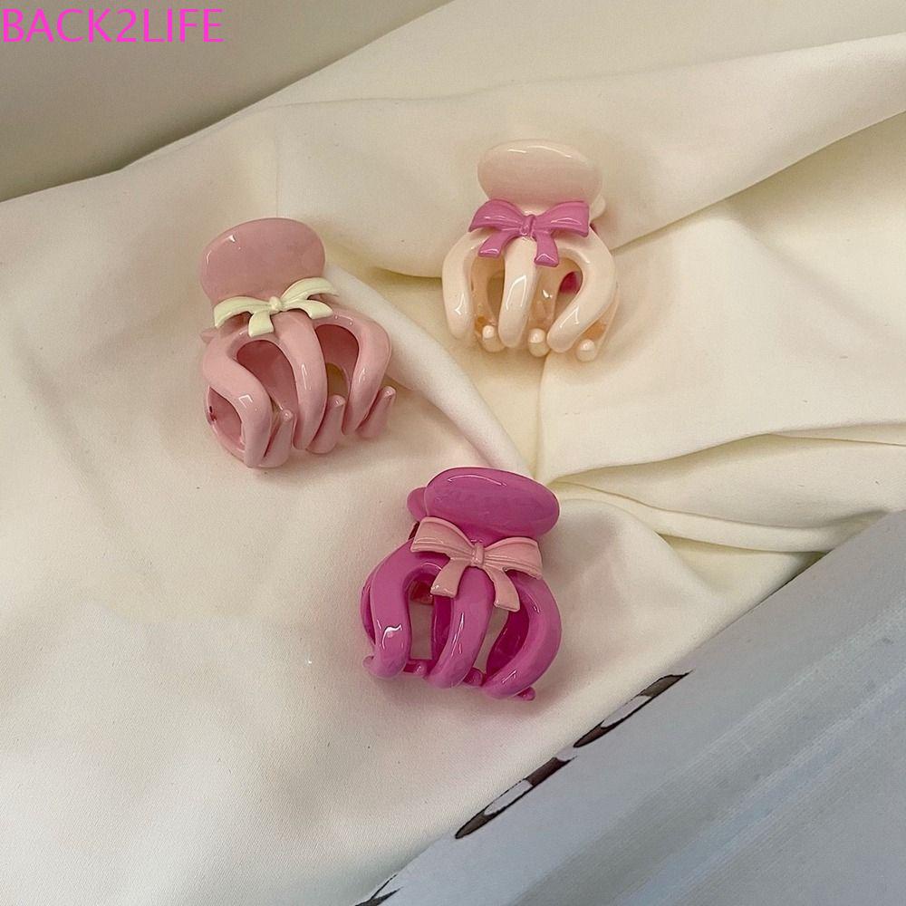 BACK2LIFE Kẹp Tóc Càng Cua Nhỏ Hình Nơ Cổ Điển Cho Nữ