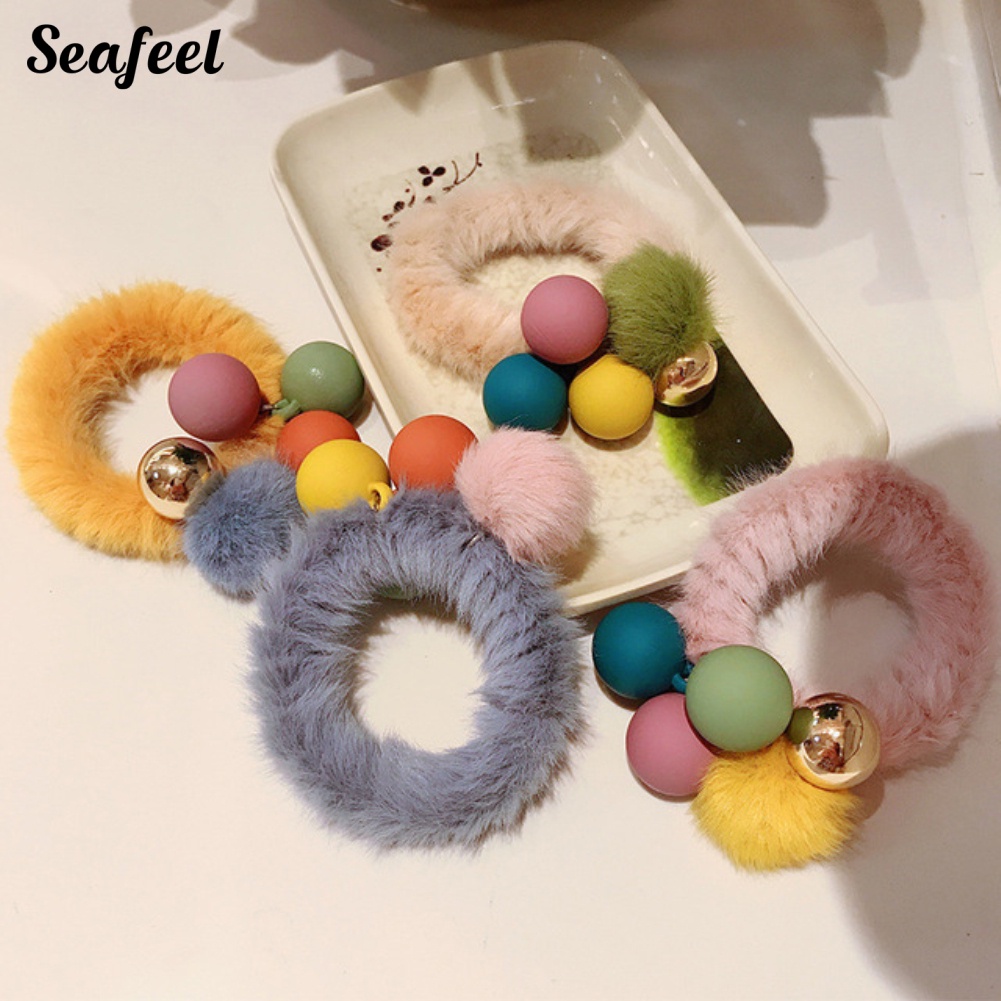 Dây Buộc Tóc Dạng Xoắn Ốc Co Giãn Màu Sắc Gradient Cho Nữ