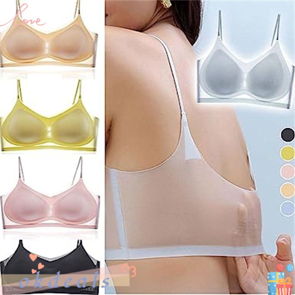 OKDEALS Áo Lót Nâng Ngực Bằng Lụa Lạnh Siêu Mỏng Thoáng Khí Gợi Cảm Cho Nữ