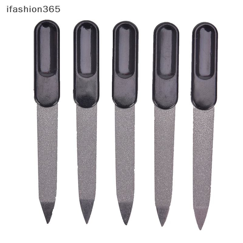 Set 5 Cây Dũa Móng Hai Mặt Bằng Kim Loại Tay Cầm Nhựa DIY Thời Trang ifashion365
