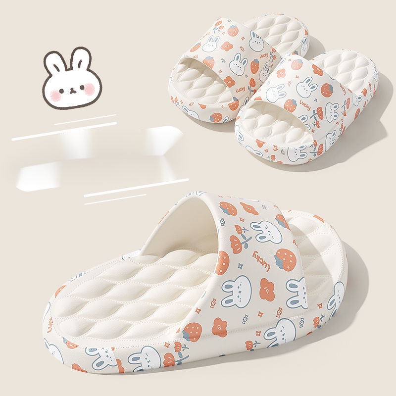 Dép Đi Trong Nhà Bằng EVA Chống Trượt In Họa Tiết Hoạt Hình Chú Thỏ Dễ Thương Thời Trang Mùa Hè Cho Gia Đình