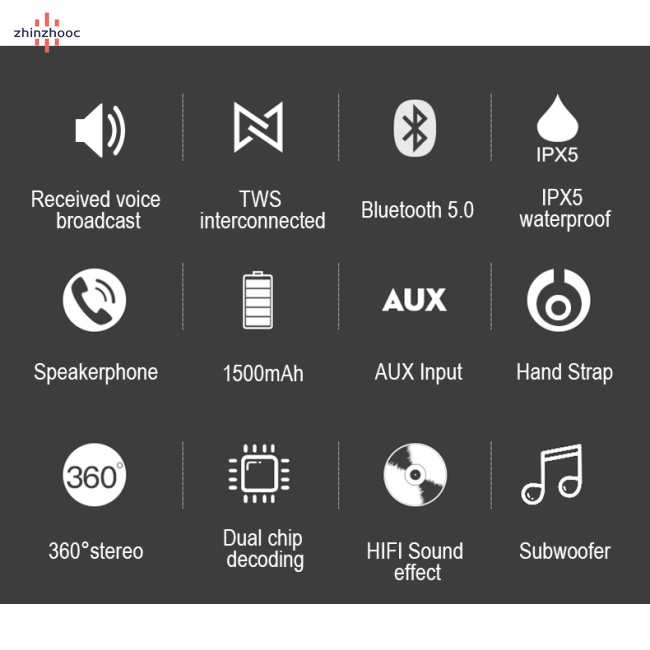 Loa Bluetooth Không Dây vip Siêu Trầm Chống Thấm Nước Nhiều Chế Độ Cho Xe Hơi / Máy Tính