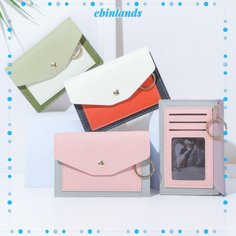 EBINLANDS Ví Mini Đựng Tiền Xu Phối Màu Tương Phản Dễ Thương Cho Nữ