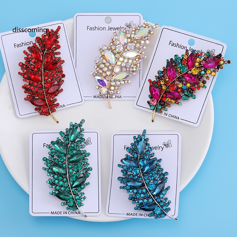 Áo Thun SL SL SL SL Thiết Kế Trẻ Trung Năng Động| Trâm Cài Áo Hình Chiếc Lá Đính Đá Thời Trang Cho Nữ