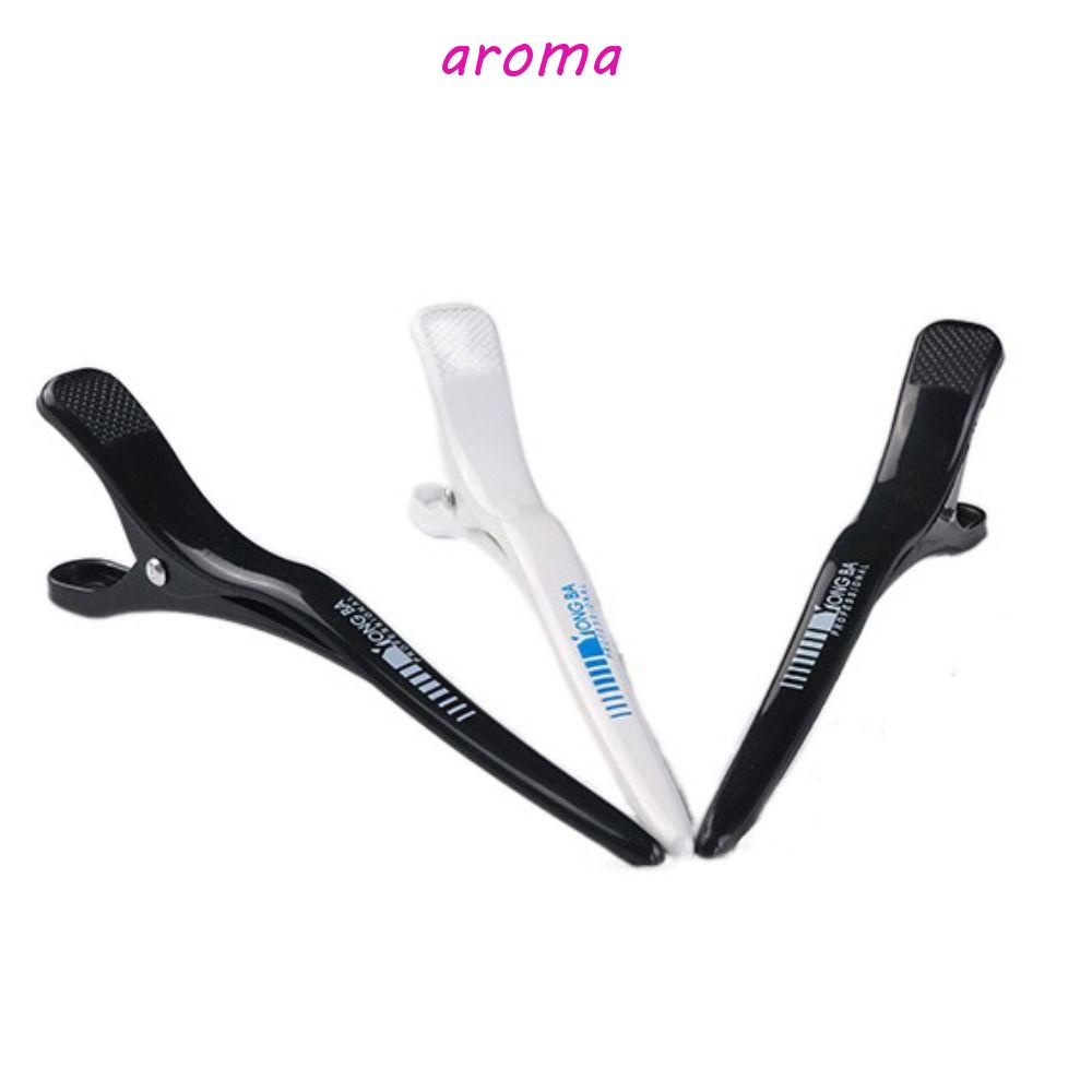 AROMA Set 6 Kẹp Tóc Cá Sấu Bằng Nhựa Màu Trắng / Đen Chuyên Dụng