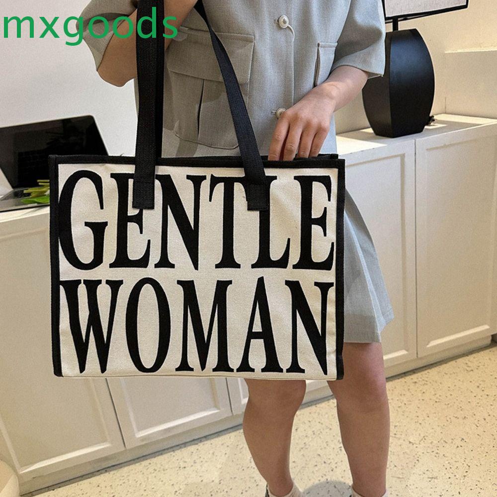 MXGOODS Túi Xách Canvas In Chữ Mommy Thời Trang Nữ