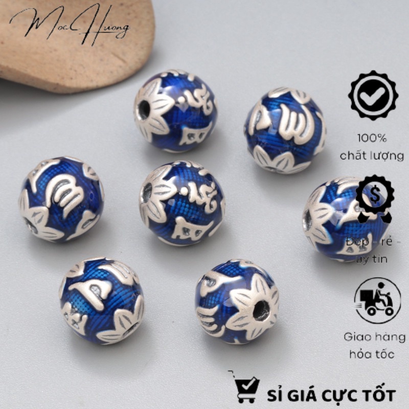 Charm bạc 3D si sơn - Lục tự Ommani pad mehum - MH813
