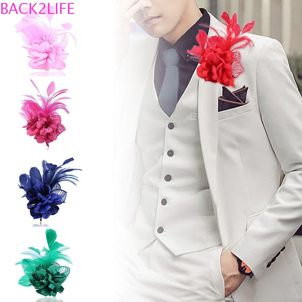 BACK2LIFE Ghim Cài Áo Hình Bông Hoa Đính Đá Nhân Tạo Thời Trang