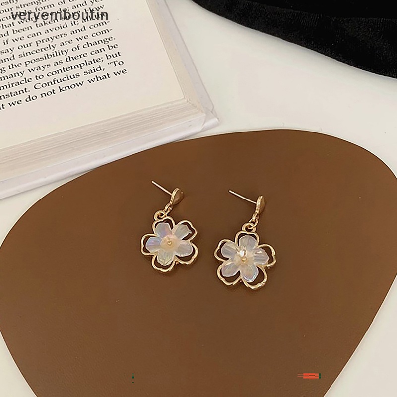 Bông Tai Hình Hoa Bằng Nhựa Resin Phong Cách Hàn Quốc Thời Trang Cho Nữ