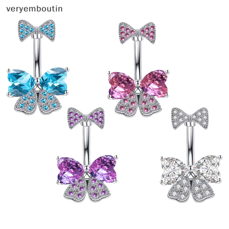 Khuyên Rốn Hình Nơ Đính Đá Zircon Thời Trang Cho Nữ