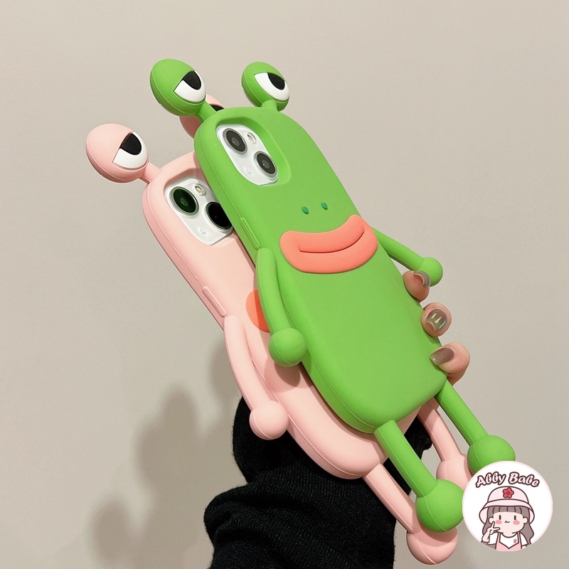 Ốp Điện Thoại Silicon TPU Mềm Hình Ếch Mắt Xanh Chống Dơ Cho IPhone 14 Pro Max 12 11 Pro Max X XS XR 7Plus