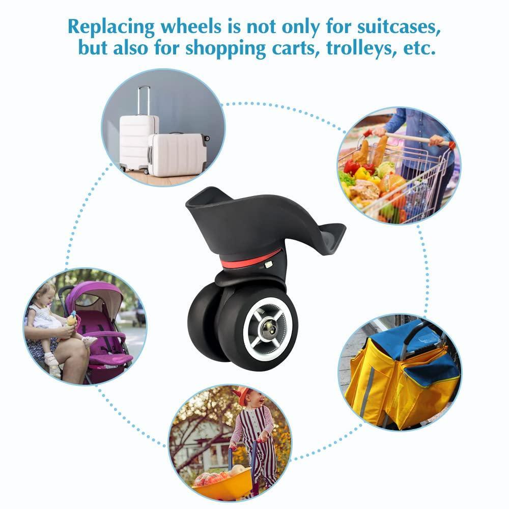 LEISURE Bánh Xe Nhựa Màu Xám / Đen / Trắng Không Gây Tiếng Ồn Cho Vali