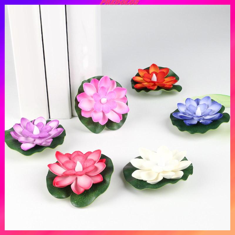 Set 6 Đèn LED Nổi Hình Hoa Sen Nhiều Màu Sắc Trang Trí Sân Vườn