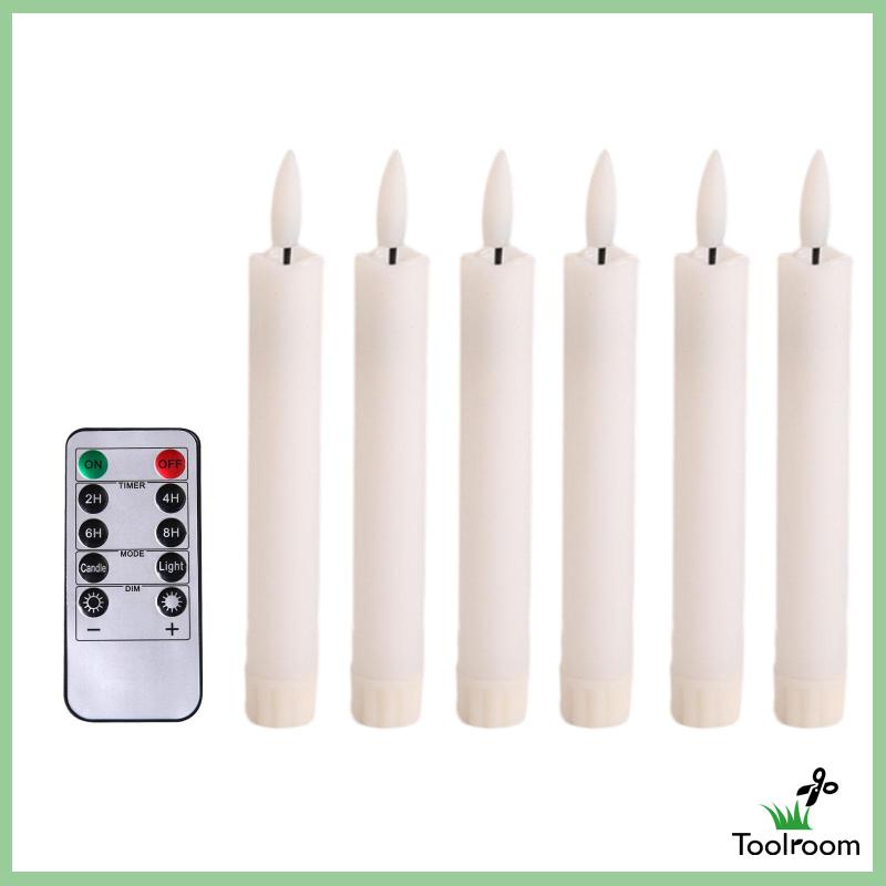 Bộ 6 Nến Đèn LED 3D Không Lửa Kèm Điều Khiển Từ Xa Trang Trí Bàn Tiệc Cưới / Valentine