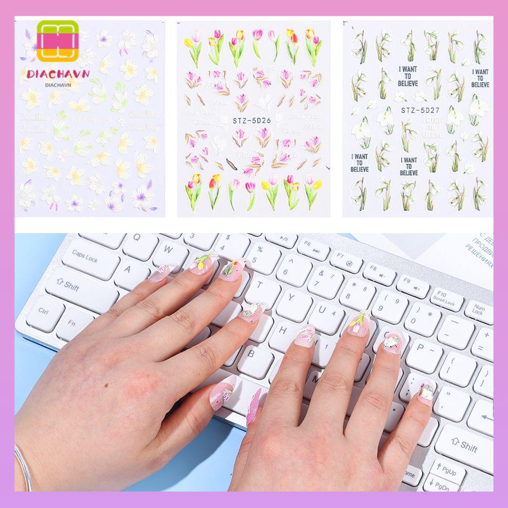 DIACHAVN Miếng Dán Trang Trí Móng Tay Nghệ Thuật