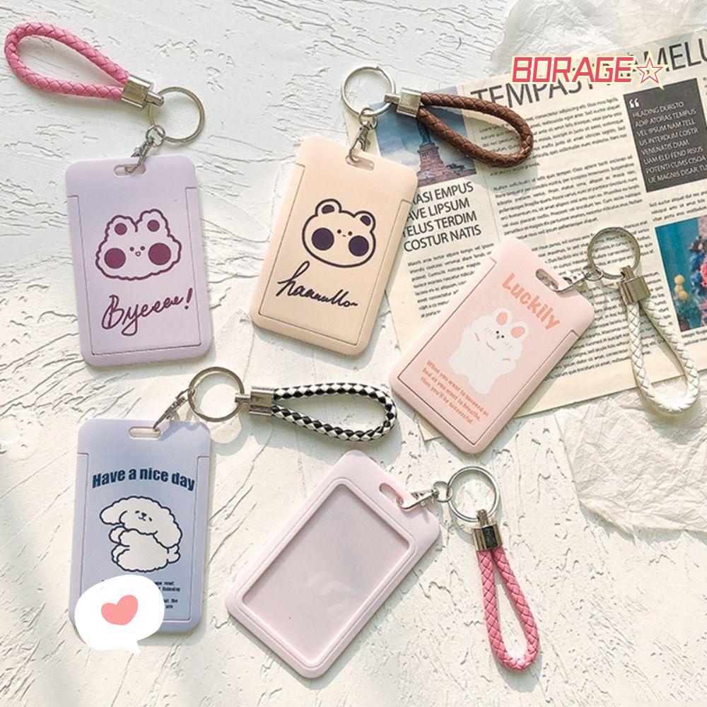 BORAG Ví Đựng Thẻ Bằng Nhựa Họa Tiết Hoạt Hình Dễ Thương Cho Học Sinh