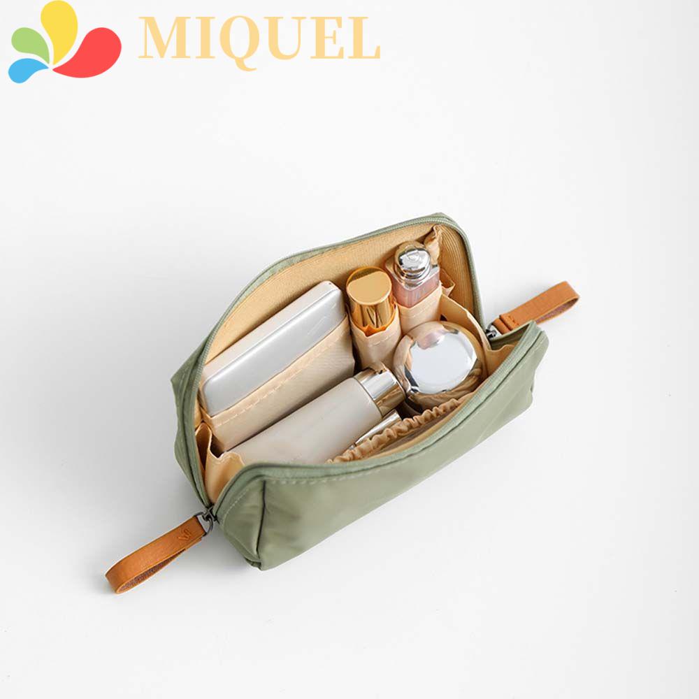 MIQUEL Túi Đựng Đồ Trang Điểm Họa Tiết Da Cá Sấu Sức Chứa Lớn Có Khóa Kéo Thời Trang