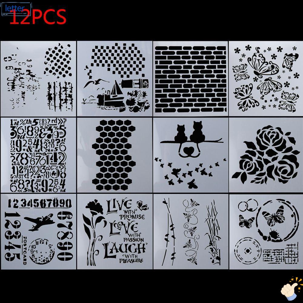 LET Set 12 Khuôn Dập Nổi Tạo Hình Trang Trí Mới DIY