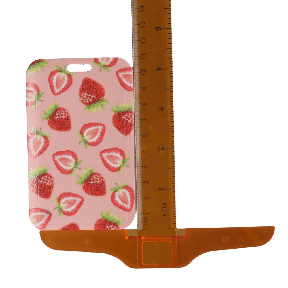 CHOOKEY Giá Đỡ Thẻ ID / Huy Hiệu Màu Hồng Có Dây Đeo Cổ Dacron Dâu Tây Cho Văn Phòng