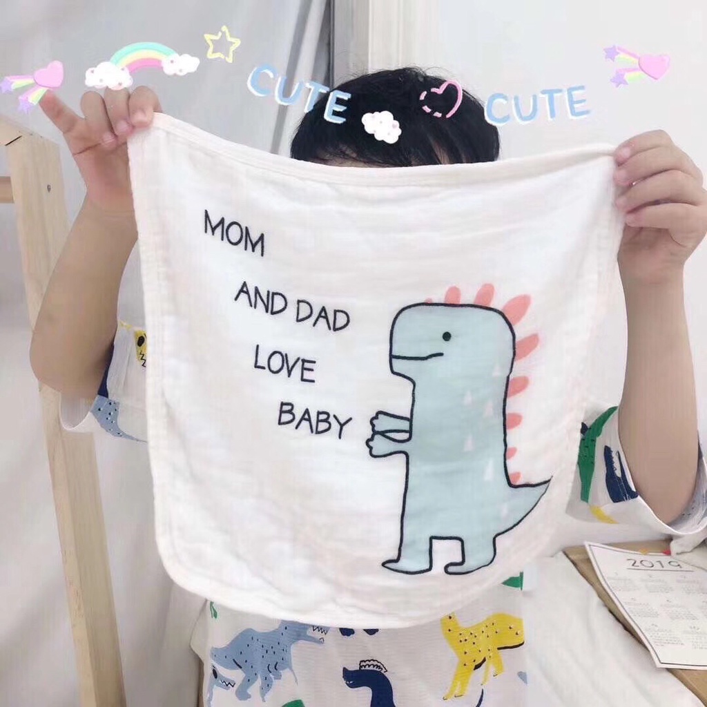 Khăn Tắm 5 Thùng 6 Lớp Kích Thước 30 * 30 Siêu Thấm Hút Cho Bé