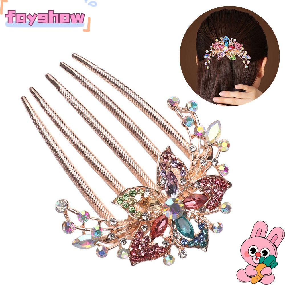 FAY Lược Cài Tóc Đính Đá Lấp Lánh Sang Trọng Cho Cô Dâu