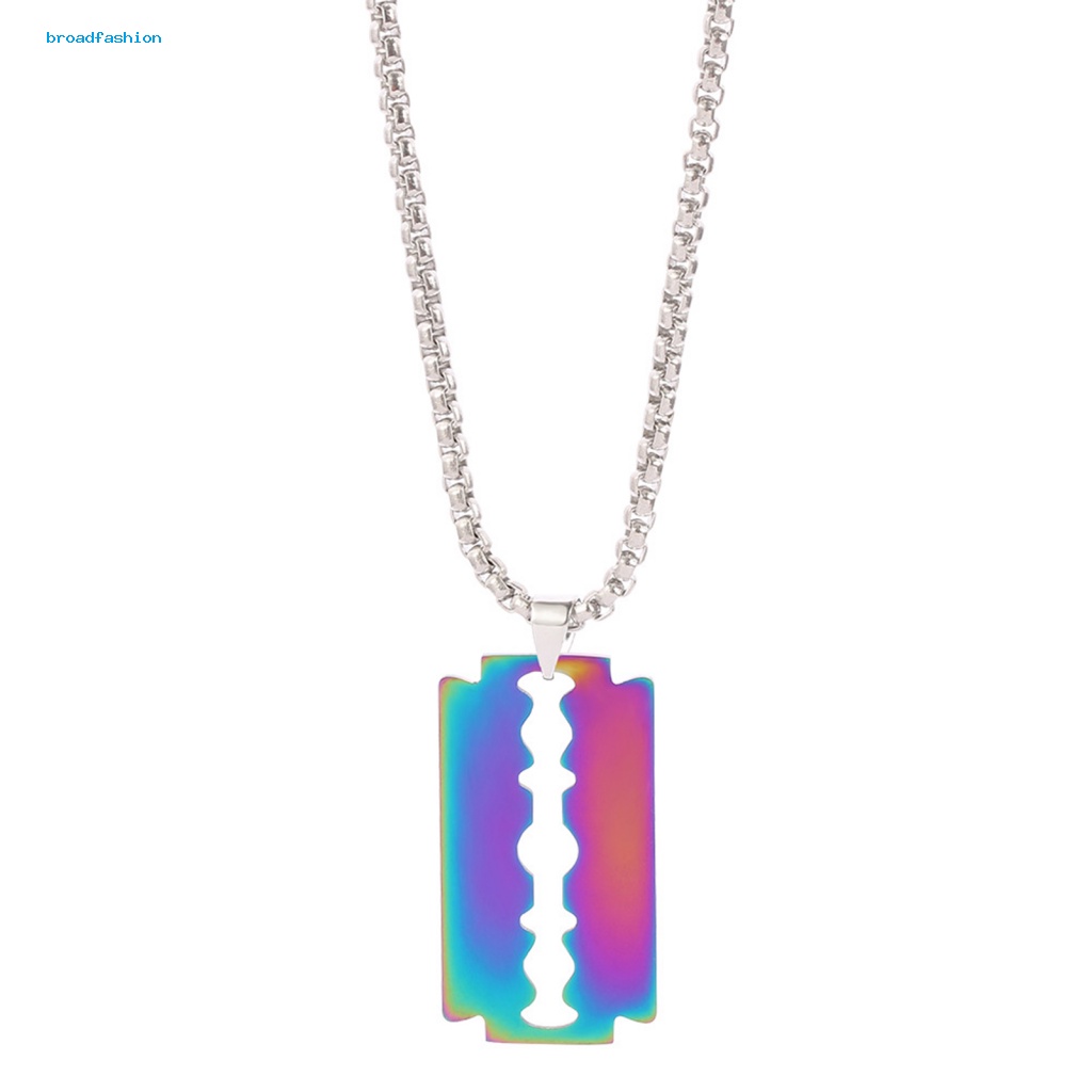 Vòng cổ Mặt Hình Lưỡi Dao Bằng Thép Không Gỉ Phong Cách Punk Hip Hop Làm Quà Tặng Sinh Nhật Hàng Ngày Cho Nam Và Nữ