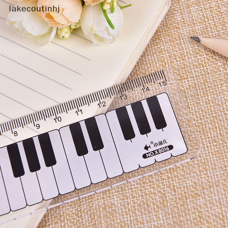 Thước Nhựa Đo Phím Đàn Piano 15cm 6in Màu Trắng Đen