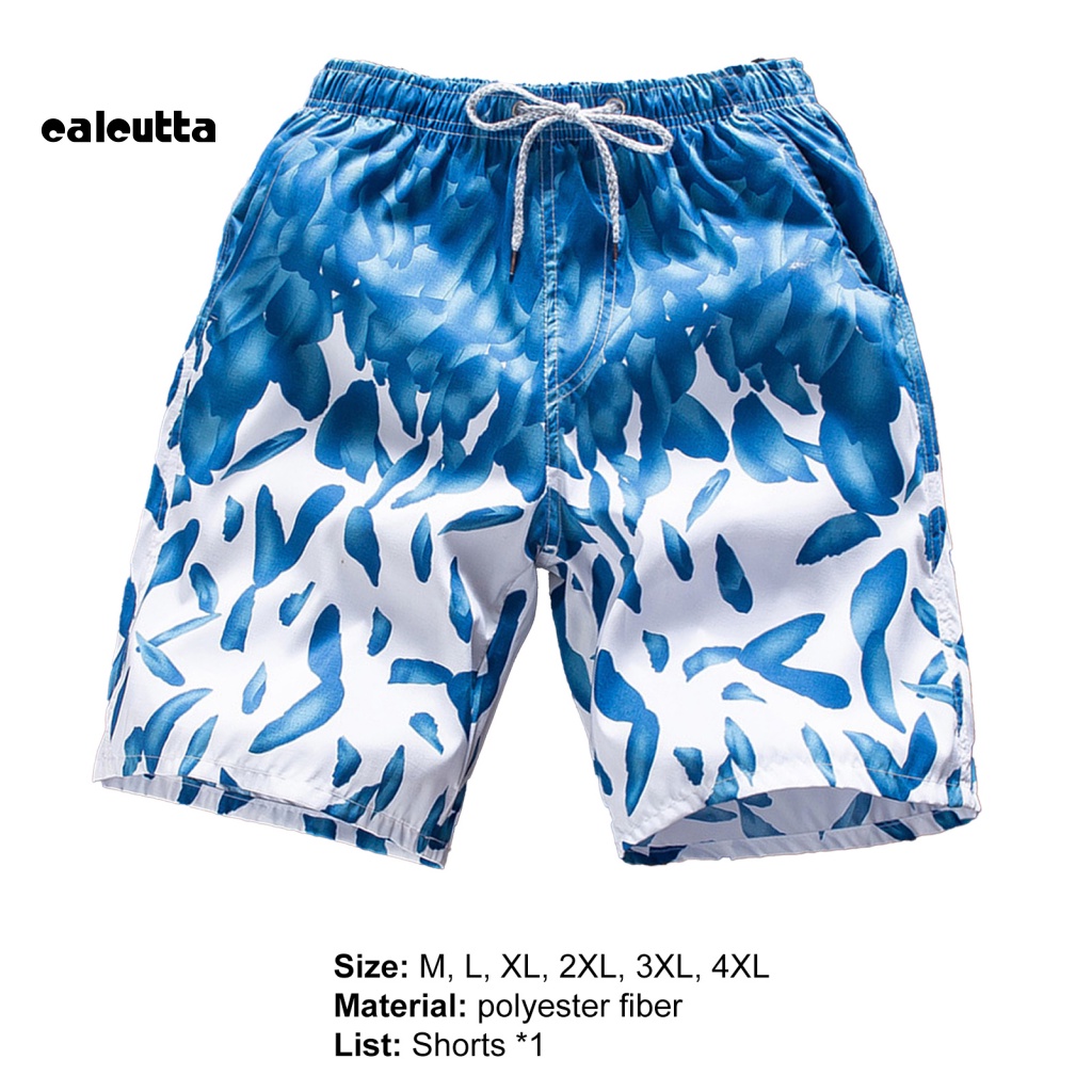 [calcutta] Quần Đùi Đi Biển Dáng Rộng Eo Co Giãn In Hình Lông Vũ Nhiều Màu Sắc Mùa Hè