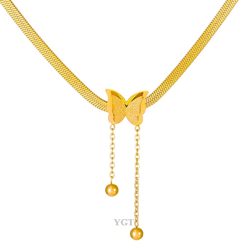 Ygt Vòng Cổ Choker Bằng Thép Không Gỉ Mặt Hình Bướm Phong Cách Bohemia Thời Trang Dành Cho Nữ